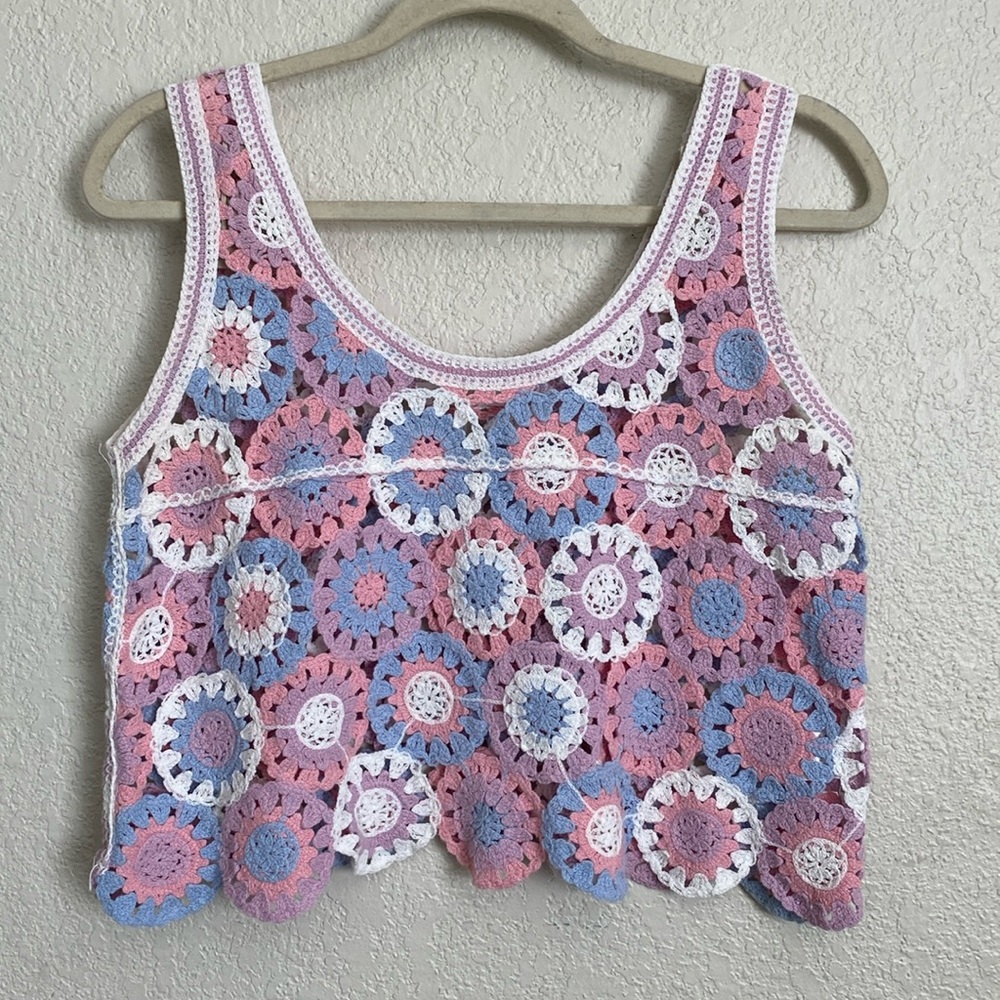Miss Tian crochet midi crop top